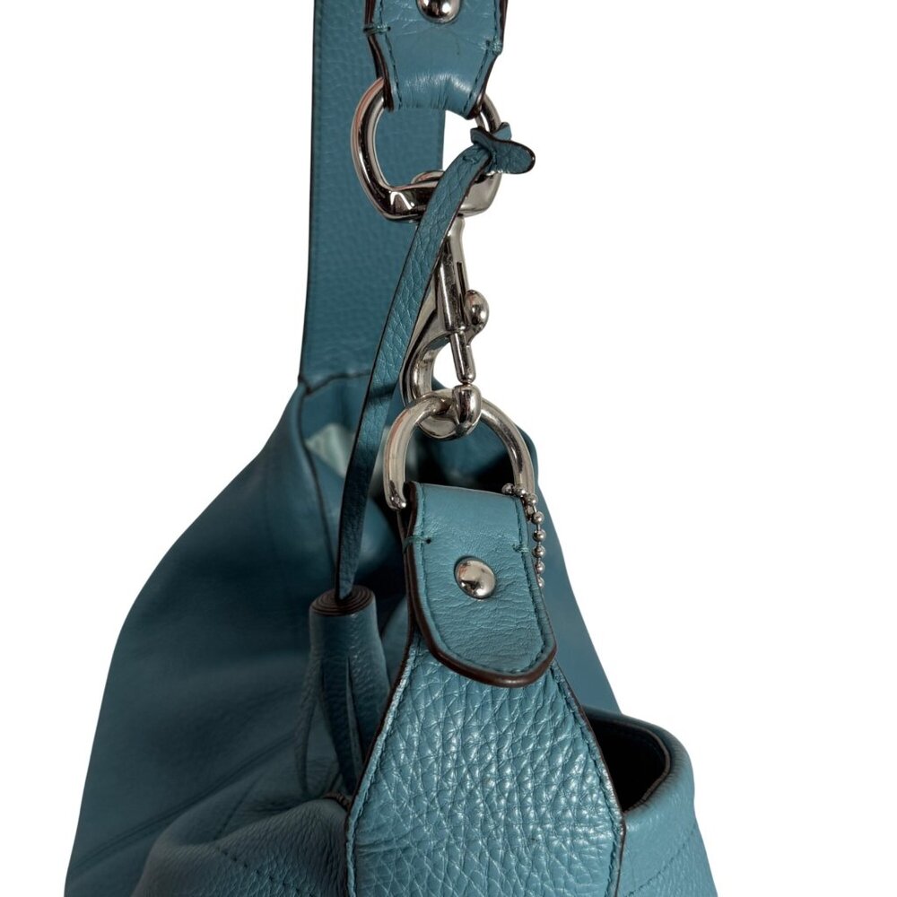 COACH Avery Pebbled Leather Tassel Hobo Shoulder Slim Bucket Bag w/ Tag F23309 - Picture 4 of 14